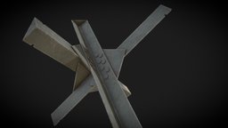 Czech Hedgehog prop, worldwar2, pbr, gameasset, war