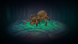 Spider animated character insect, forest, little, spider, small, gamedev, animation
