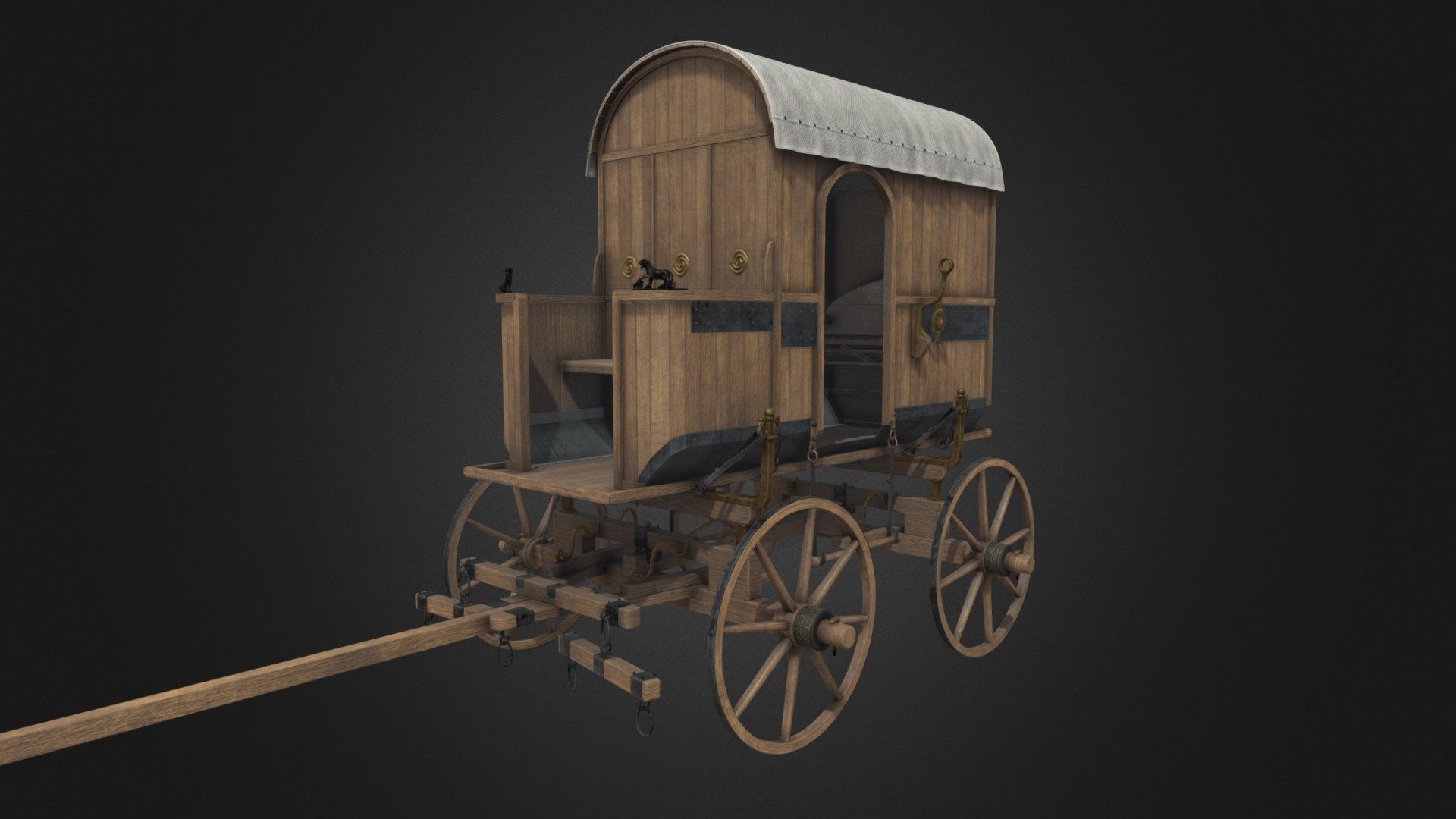 The model was initially created in 3Ds Max 2012, then fully textured and rendered using V-Ray - Roman Chariot - 3D model by Tornado_Studios 3d model