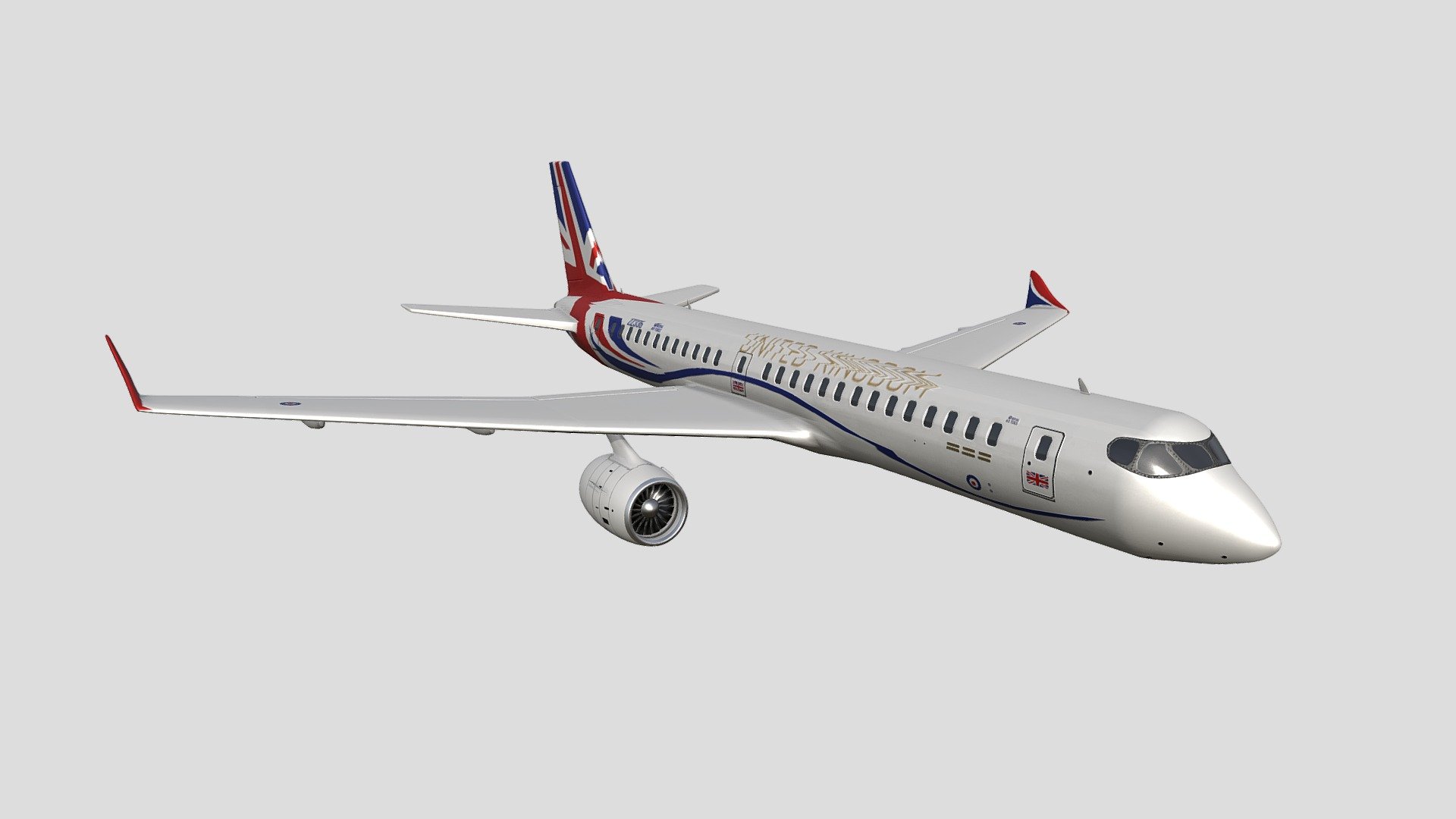 My own design of the RAF Voyager as a priavte plane for the Primeminister.

Smoothed model in Maya and braught into Substance Painter for texturing.

The smoothed UVs messed with the painting process so some areas will be skewed 3d model