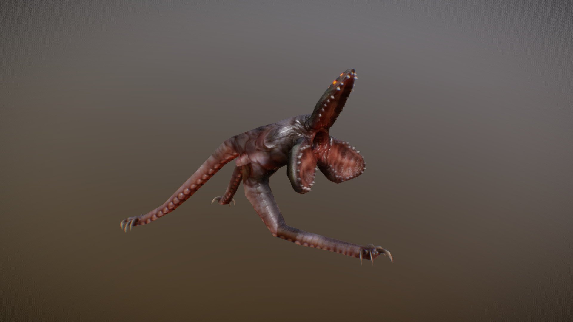 This is some sort of a minion of a much biger boss character currently in the works: King Spawn (check it out here: https://sketchfab.com/3d-models/king-spawn-animations-efb4f33f0c3147999e34c74b40a6d305) - KING SPAWN LARVAE ANIMATIONS - Buy Royalty Free 3D model by PROTOFACTOR, INC. (@protofactor) 3d model