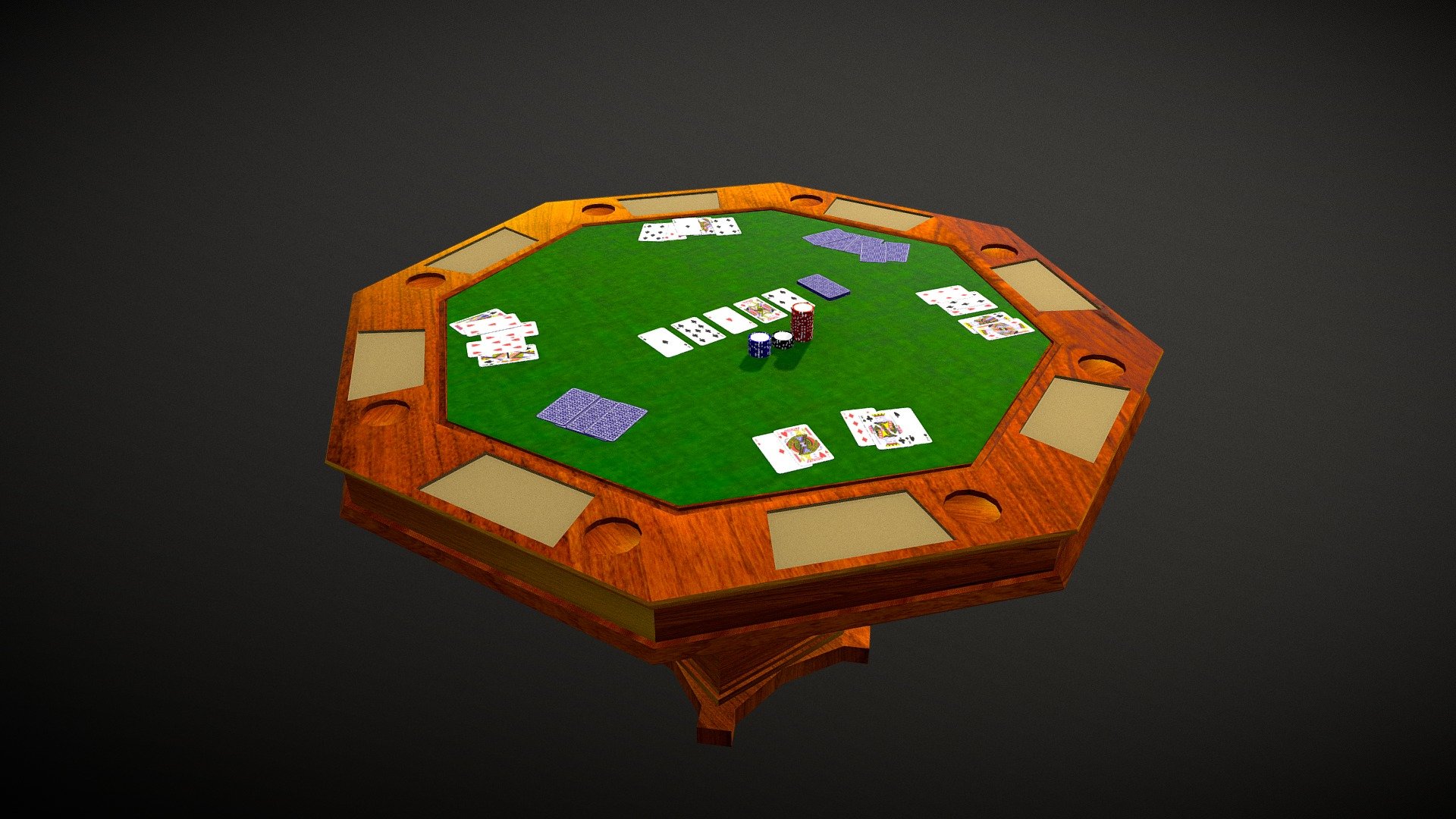 Poker is a family of card games that combines gambling, strategy, and skill. All poker variants involve betting as an intrinsic part of play, and determine the winner of each hand according to the combinations of players' cards, at least some of which remain hidden until the end of the hand. Poker games vary in the number of cards dealt, the number of shared or &ldquo;community