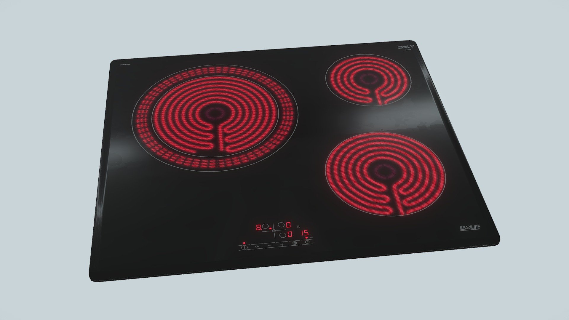 Low ceramic hob with only 86 polys / 108 tris, with non-overlapping uvs and PBR textures in 4096 x 4096 px (color, Normal map, metallic, roughness, specular and emission map). It is ready to use in broadcast, advertising, design visualization, real-time, video game etc… - ceramic hob - Buy Royalty Free 3D model by markusenes 3d model