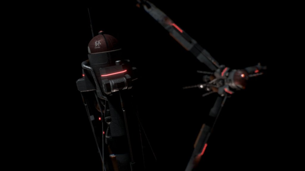 Textures are now complete!

The CM-30 Caltrop is an unmanned vessel armed with a thermonuclear warhead. Its suite of precision sensors and powerful RCS motors allow it to chase down enemy spacecraft foolish enough to venture within its area of denial.

The maneuvering thrusters are placed on long arms to increase their physical moment and provide more turning torque. When inactive, it folds to fit through a launch tube and to minimize its target profile.

I've been inactive on Sketchfab recently, so I have quite a backlog of work for me to prepare and upload! Look forward to more soon 3d model
