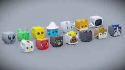 Pet Battle pets animals, creatures, pack, showcase, pets, roblox, substance, blender, model
