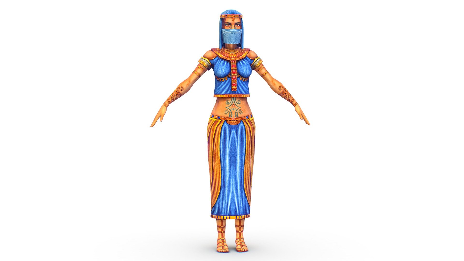 Arab dancer in national costume - 3dsMax file included/ texture 512 color only 3d model