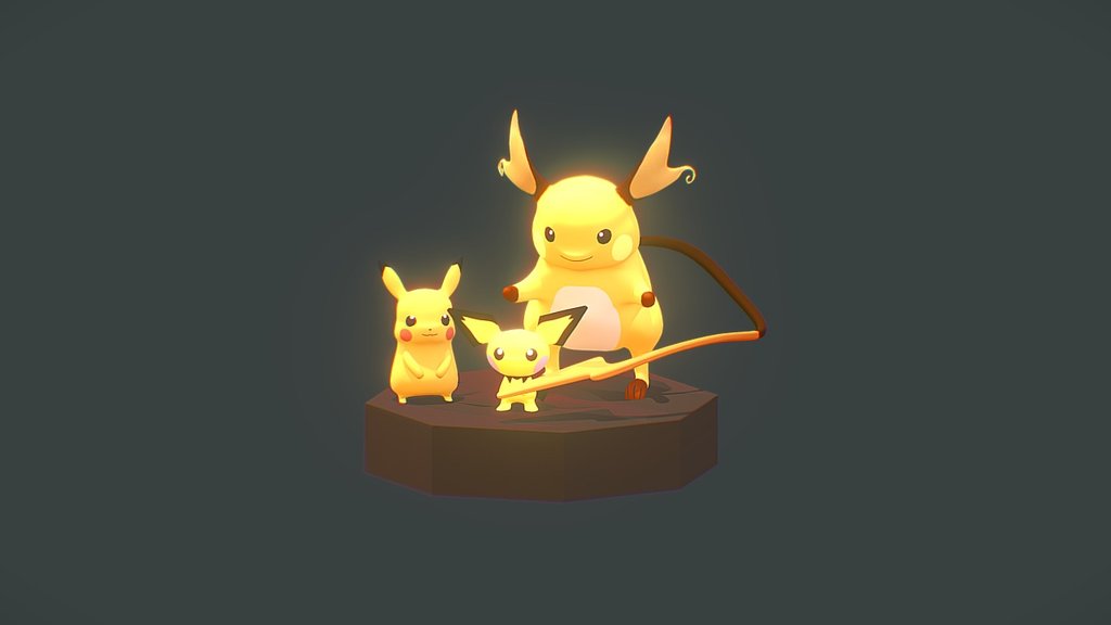 Pichu, Pikachu and Raichu from Pokemon series.


025 - Pikachu

026 - Raichu

172 - Pichu - Pikachu Family - 3D model by Tom Barboza (@tombarboza) 3d model