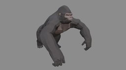 Gorilla Run monkey, forest, africa, chimp, chimpanzee, animals, wild, mammal, kong, african, zoo, safari, gorilla, wildlife, silverback, kingkong, baboon, cartoon, lowpoly, animal
