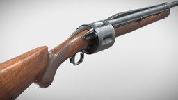 Becker Revolving Shotgun prop, item, substancepainter, substance, weapon, asset, game, pbr, shotgun, wood, gun