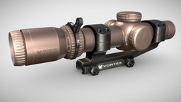 Vortex Razor HD Gen III 1-10x24 Sight Aim PBR green, rifle, red, scope, arm, hd, unreal, point, dot, aim, razor, firearm, sight, ammo, optical, sniper, aimpoint, vortex, unrealengine, picatinny, ue, optic, weapon, unity, asset, pbr, lowpoly, gameasset, navy, gameready