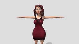 Pretty Woman cartoon character cute, woman, pretty, cartoon, gameart, gameasset