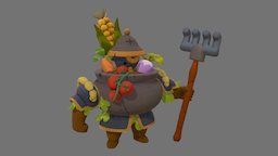 Garden Knight sculpt, garden, carrot, turnip, game, substance-painter, zbrush, video, knight