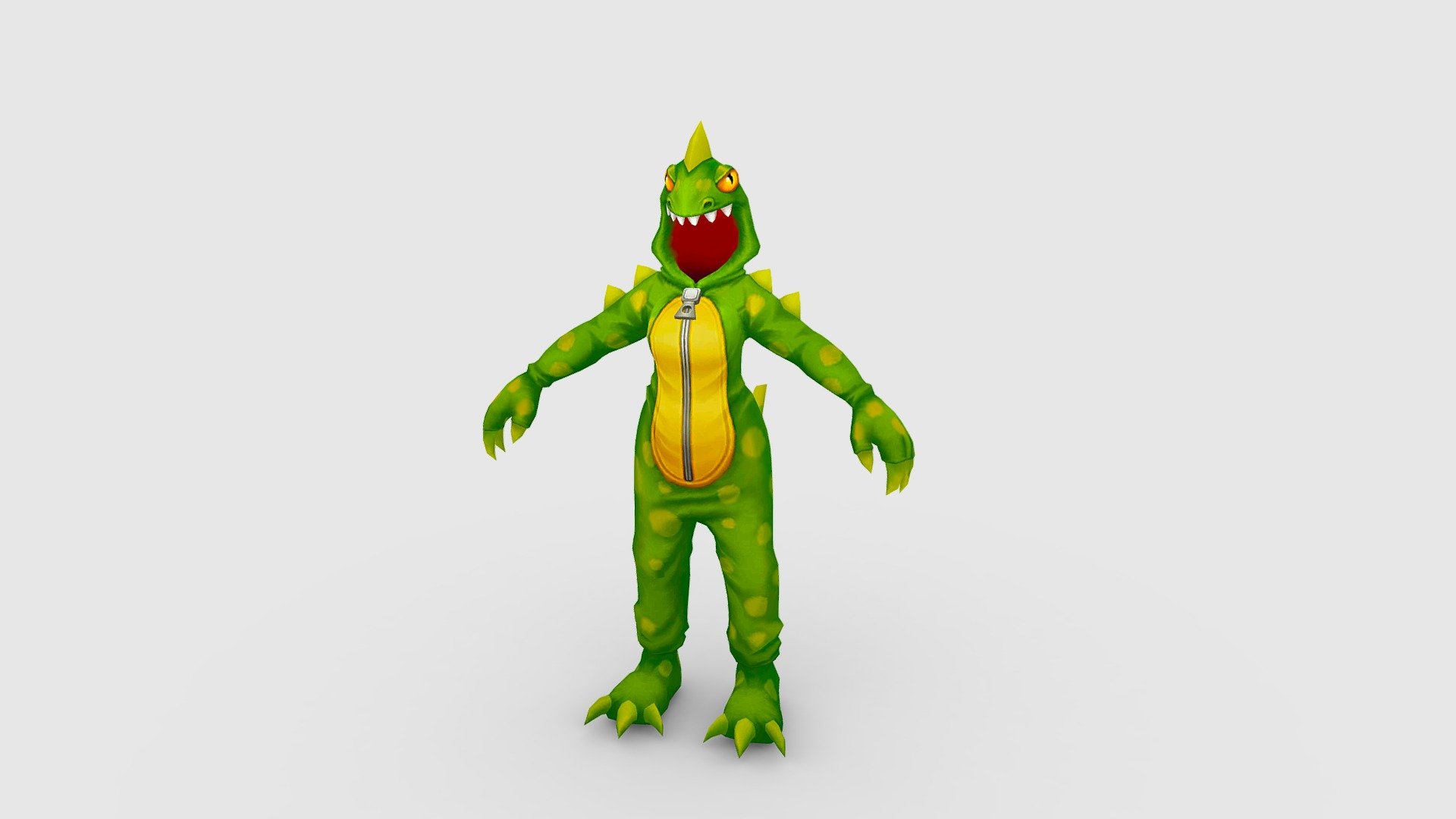 Cartoon green dragon costume - cosplay Low-poly 3D model - Cartoon green dragon costume - cosplay - Buy Royalty Free 3D model by ler_cartoon (@lerrrrr) 3d model