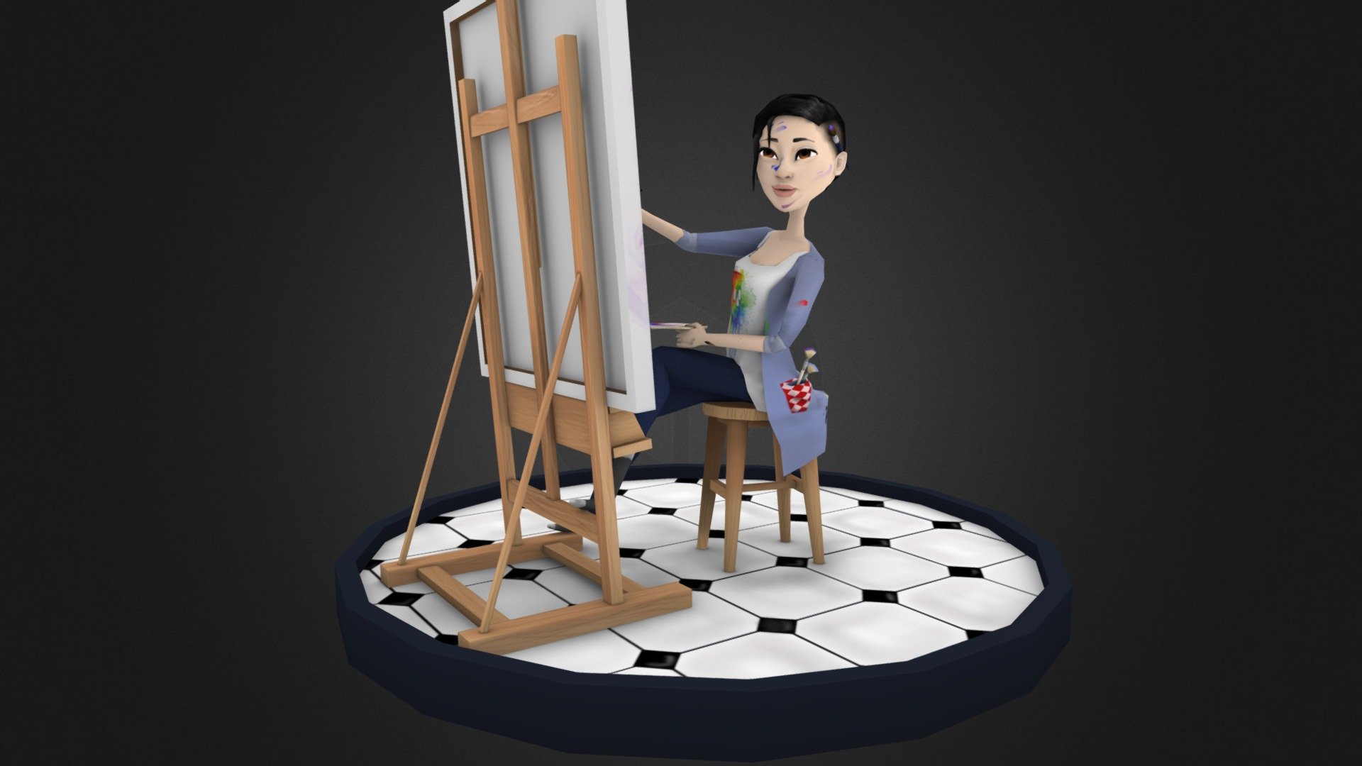 Fully Hand painted
No light or shader - The Artist - 3D model by camille.boisvert 3d model