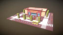 Lowpoly Supermarket market, supermarket, lowpolymodel, 3d, blender, lowpoly