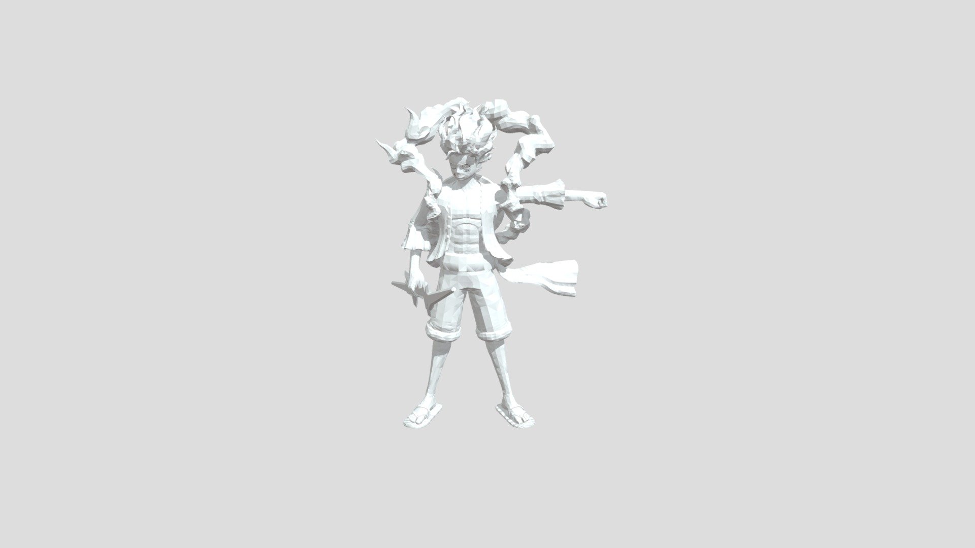 Figurine de Monkey D Luffy en gear 5, Dieu du Soleil NIKA de One Piece.
Crédit: Bandai Namco Entertainment - Luffy NIKA Gear 5 - 3D model by Miraj27 3d model