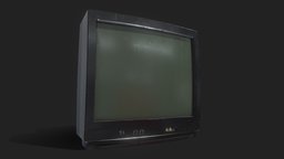 Old TV image, tv, tube, television, dirty, old, put, asset, game, lowpoly, gameasset, black, horror, gameready, screen, tubetv, imageput