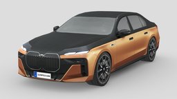 BMW i7 M70 modern, power, vehicles, bmw, tire, cars, drive, sedan, luxury, speed, automotive, sportscar, m70, i7, vehicle, lowpoly, futuristic, car, bmw-i7, bmw-i7-m70