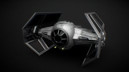 Darth Vaders TIE Advanced x1 substancepainter, substance, maya, cinema4d