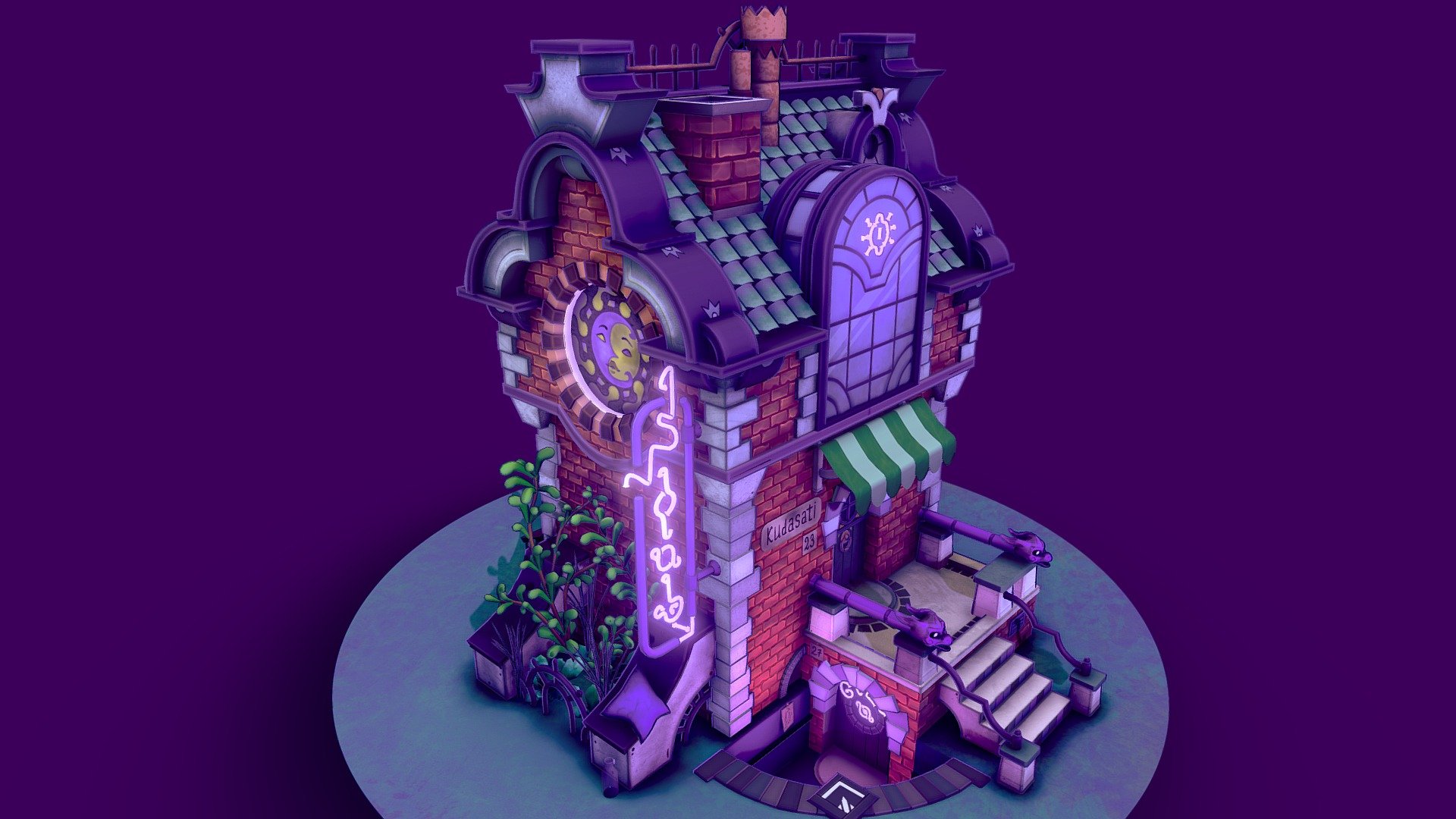 i used this ref

from Sharoryy. Yes, I know that I am not the first one who makes this diorama, but it was so nice for me to work on it and on all the details. im happy with result))) - Neon eye - Buy Royalty Free 3D model by SatiKudasati 3d model