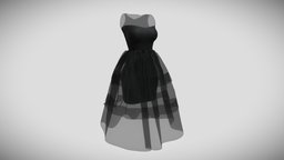 Organza black dress fashion, clothes, dress, fashiondesign, elegante, fashion-design3d, design, black, fashiondesign3d, preaty, organza