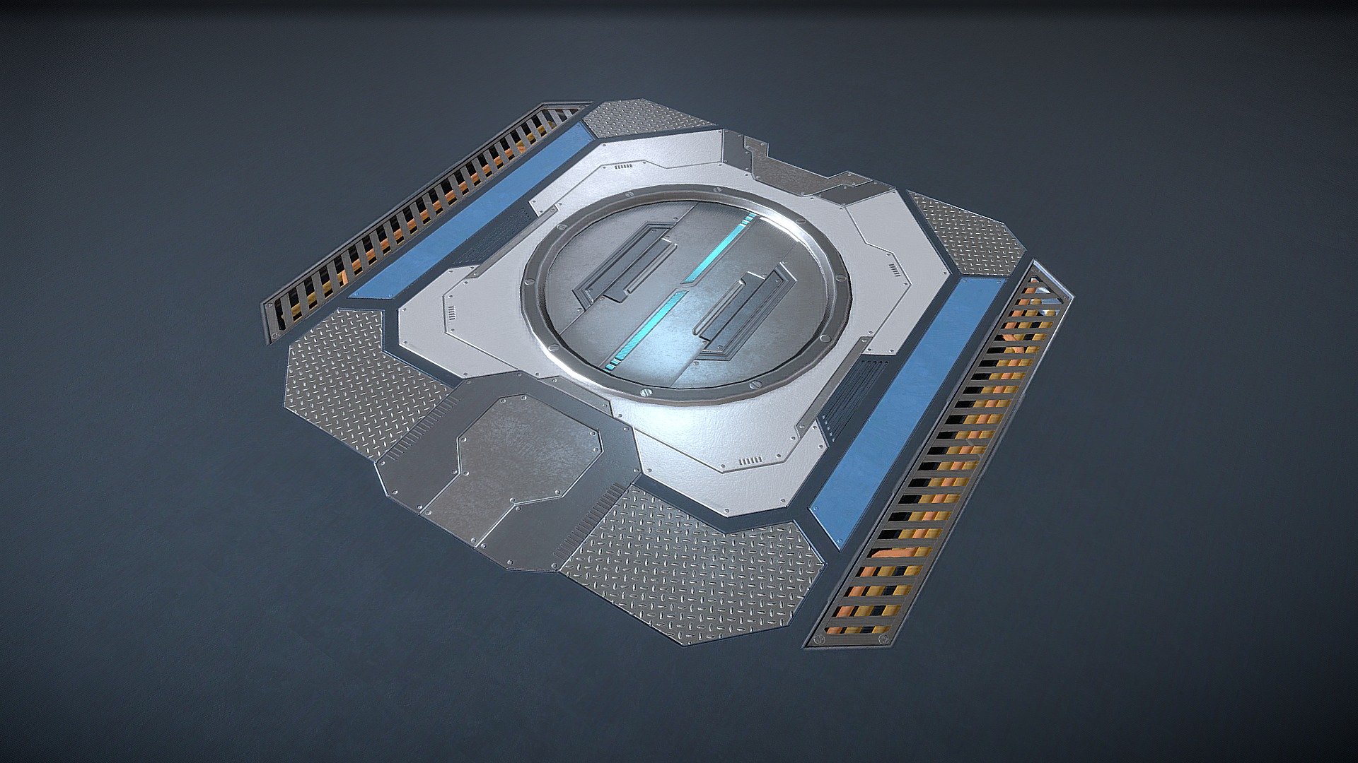 -4K High-quality sci-fi style lifting floor.

-A floor with lifts to accommodate equipment or characters.

-Comes with a seamless floor tile texture that extends the floor.




Polycount: 1706 Triangles

Texture format: png

Texture size: 4096x4096

Albedo, Basecolor, Normal, Specular, Emission, AO

Animation count: 2 (Rise, Down)
 - Sci-Fi Floor (Central Lift) - Buy Royalty Free 3D model by Experience Lab Art (@Experience_Lab_Art) 3d model