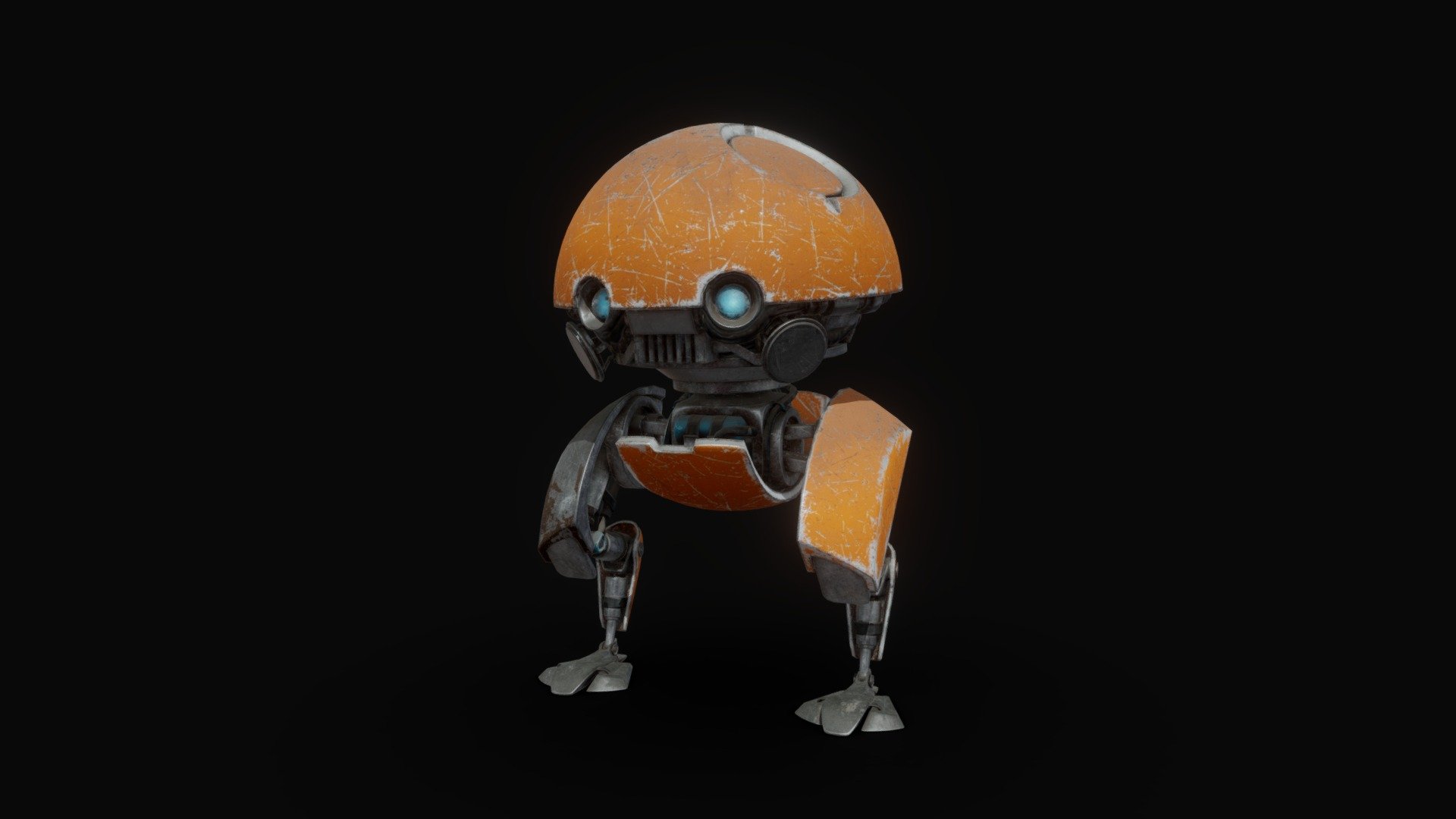 Mech able to transform into a sphere. I leave it to your imagination how big this boy actually is. Some like to see a big mech, some a ball fitting a hand palm. Strongly inspired by concept art by Jake Parker 3d model