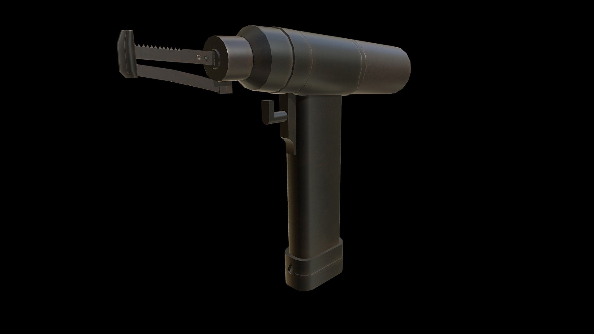 A sternal saw is a bone cutter used to perform median sternotomy, opening the patient's chest by splitting the breastbone, or sternum. It is a reciprocating blade saw that resembles a jigsaw in appearance 3d model