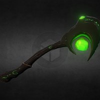 Underworld Magic Staff staff, alien, glow, weapon, lowpoly, magic