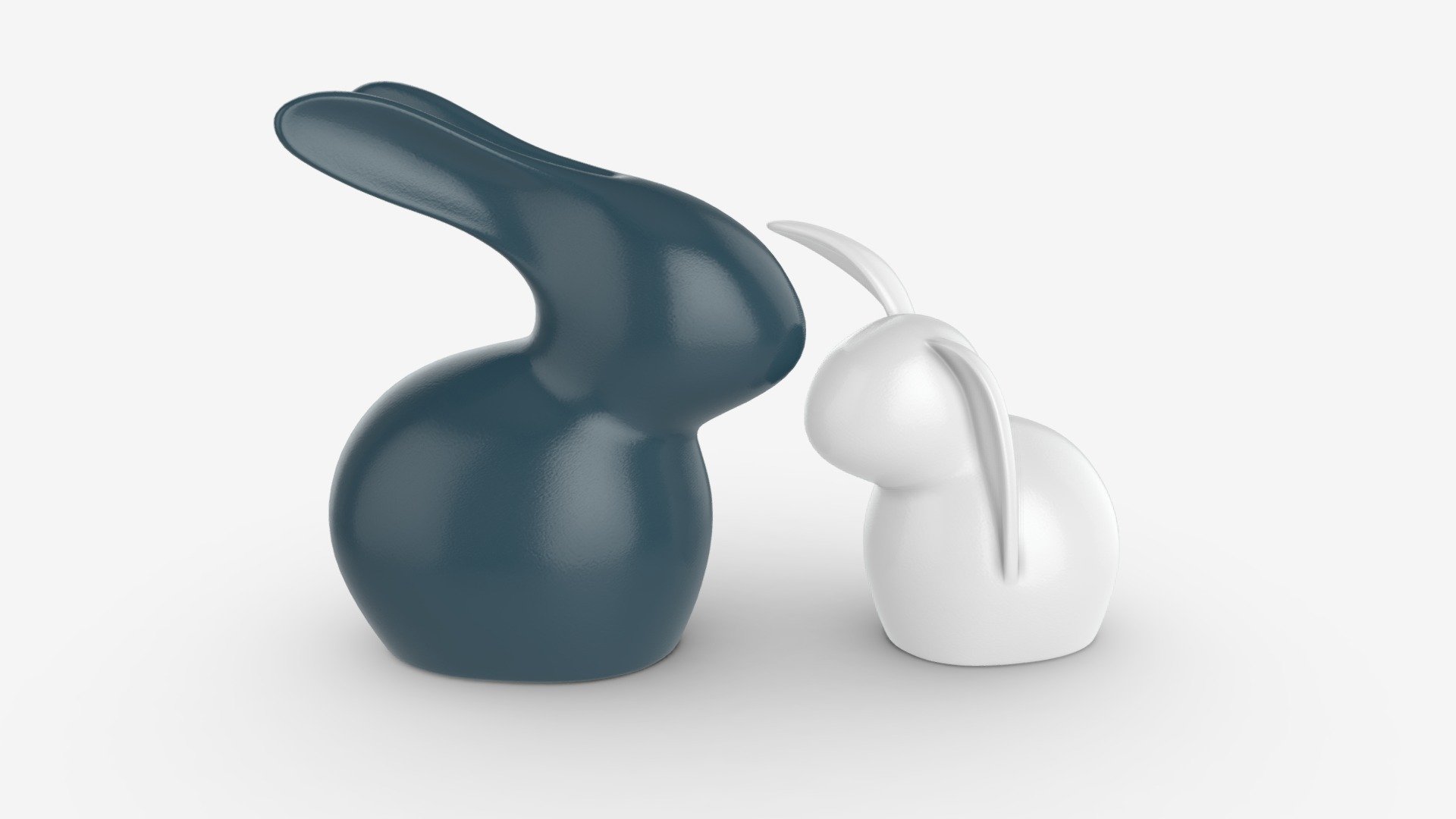 Decorative Ceramic Rabbits Set - Buy Royalty Free 3D model by HQ3DMOD (@AivisAstics) 3d model