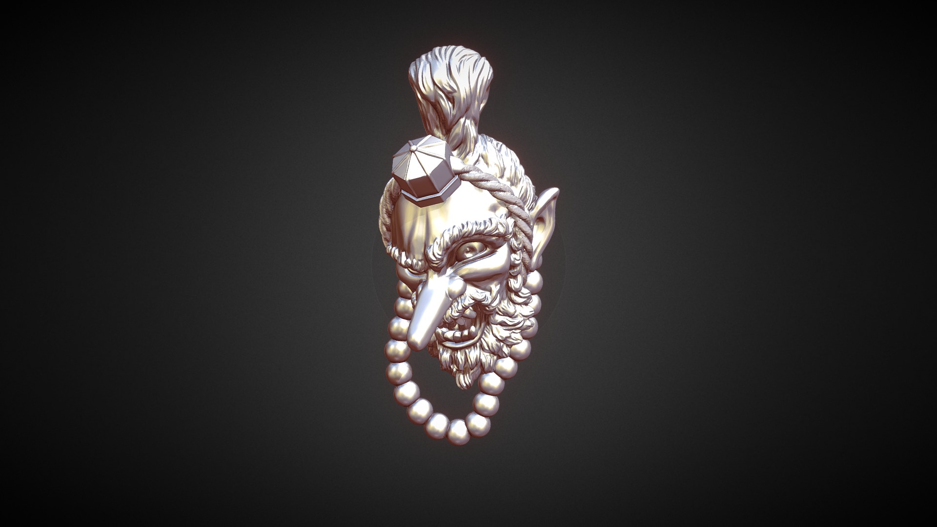 Tengu Pendant sculpted in Zbrush, Tengu (天狗, &ldquo;heavenly dog