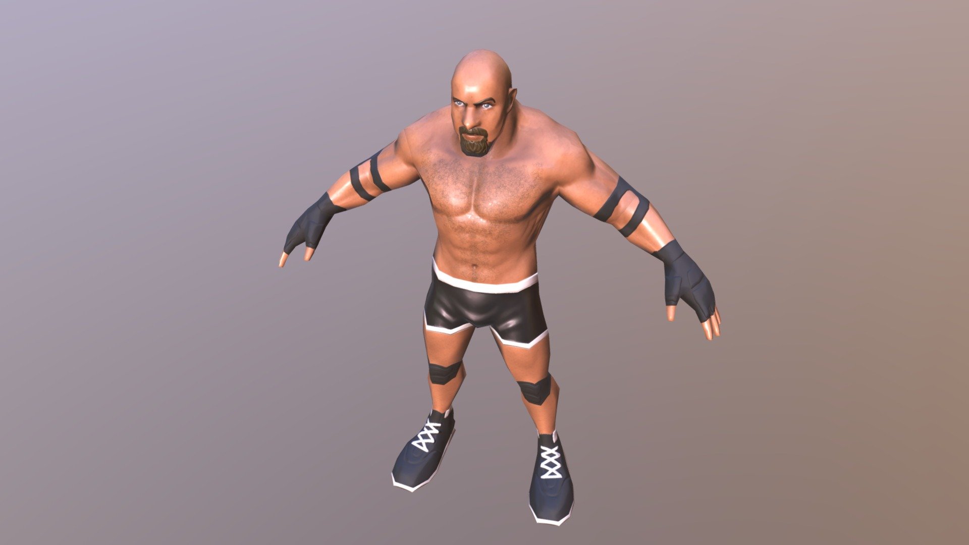 Model for mobile game, working time - 16 hours - Cartoon fighter Goldrerg - Download Free 3D model by archer1533 3d model