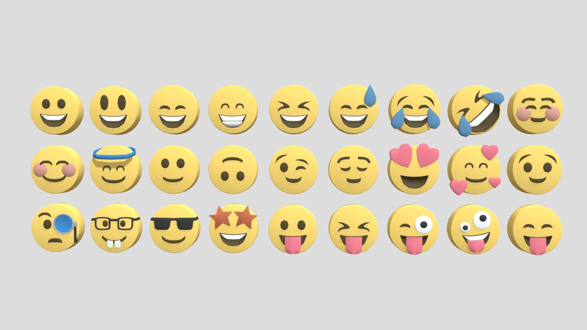 Like it, if you want more 3d models like this :)
First free social (little) pack of smiley/emoji for fun (Printer or more, as u want).
Need more followers on my instagram, for more releases : https://www.instagram.com/3dworldvibes/ :D

Pack 1 : https://sketchfab.com/3d-models/free-social-smileyemoji-pack-1-86787ab4cc8a436d8187f04fe6385af2

Pack 2 : https://sketchfab.com/3d-models/free-social-smileyemoji-pack-2-5884a59102a84564ade88bea283348f9

Pack 3 : https://sketchfab.com/3d-models/free-social-smileyemoji-pack-3-0d35e8c20f2e4116a6d433a29536268f - Free Social Smiley/Emoji Pack 1 - Download Free 3D model by 3DLAND (Free LowPoly) (@3dworldvibes) 3d model