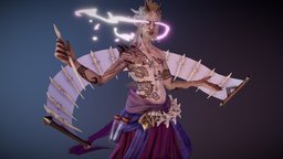 Tattoo Master wizard, tattoo, mage, artstation-challenge, lowpoly, fantasy, gameready