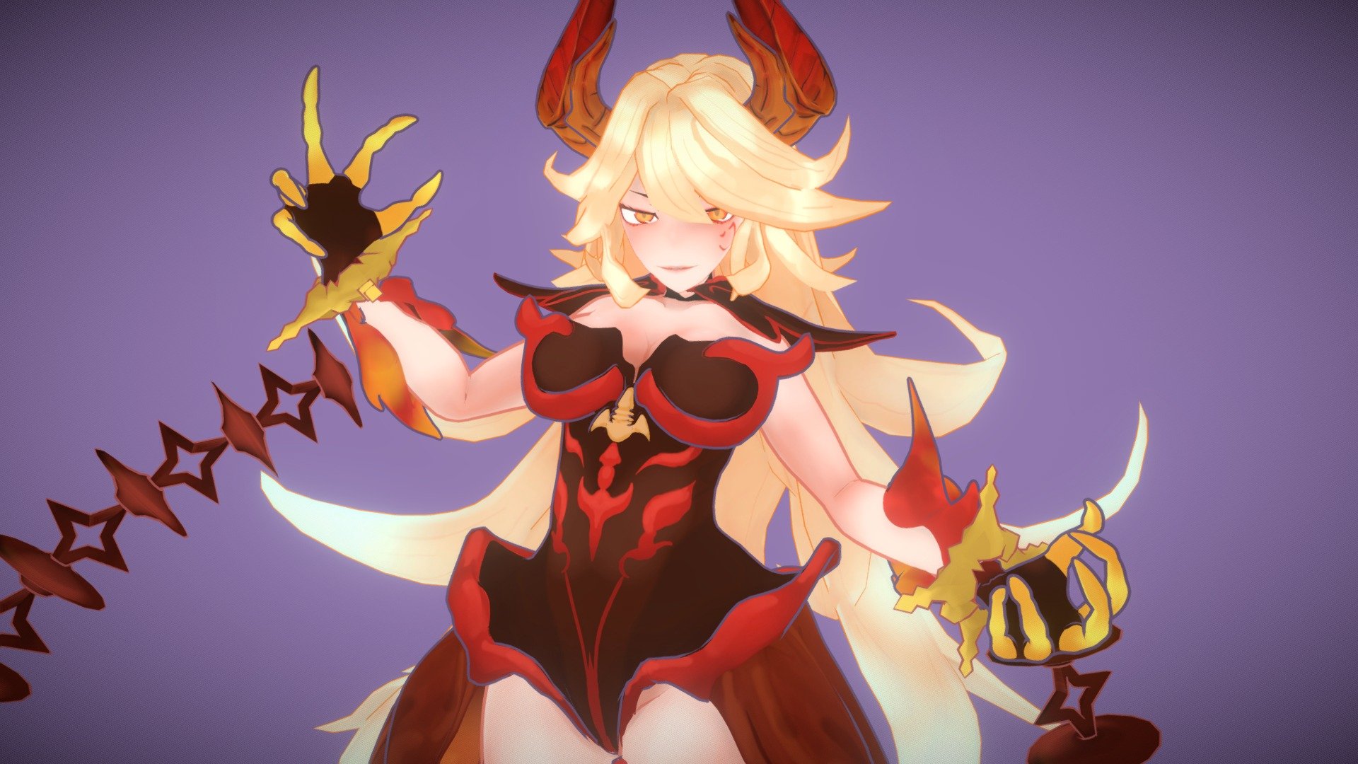Another favorite character from Mobile game Revived Witch. I really love her character design but barely no artwork of her found on the internet.

Tools : Blender, Substance Painter - Sinmara - Inferno - 3D model by Artical 3d model