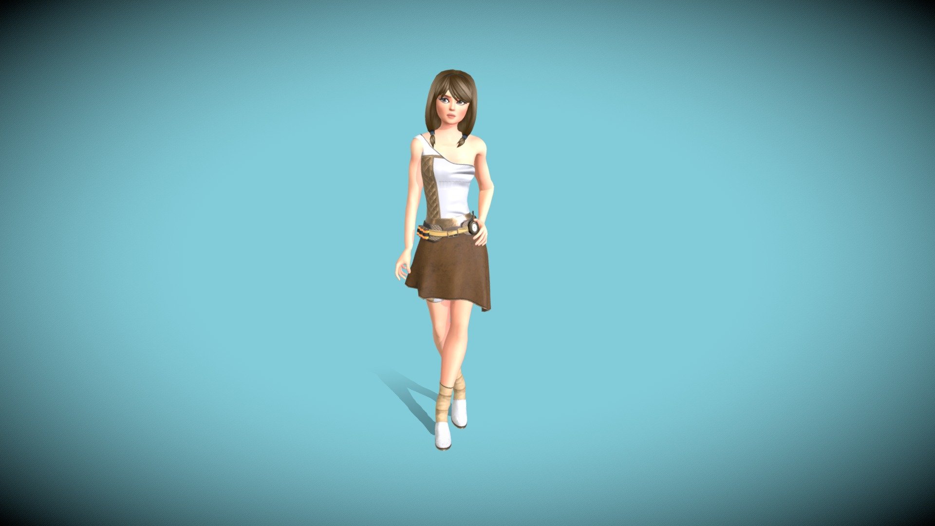 Dahlia's aesthetic is what I think of as comfortable sci-fi. The hard surfaces are there, but play a secondary role to soft leathers and fabrics. She's a game-ready, rigged character.

Features:




Four clothing options in three styles 

Three hairstyles in seven colors 

Three makeup options

Nine eye color options

Blendshapes for facial expressions and lip-syncing

Rigged hair for animation or physics assets

For more information and characters, check out www.stellargameassets.com - Dahlia Hart: Stylized Sci-Fi Character - 3D model by stellargameassets 3d model