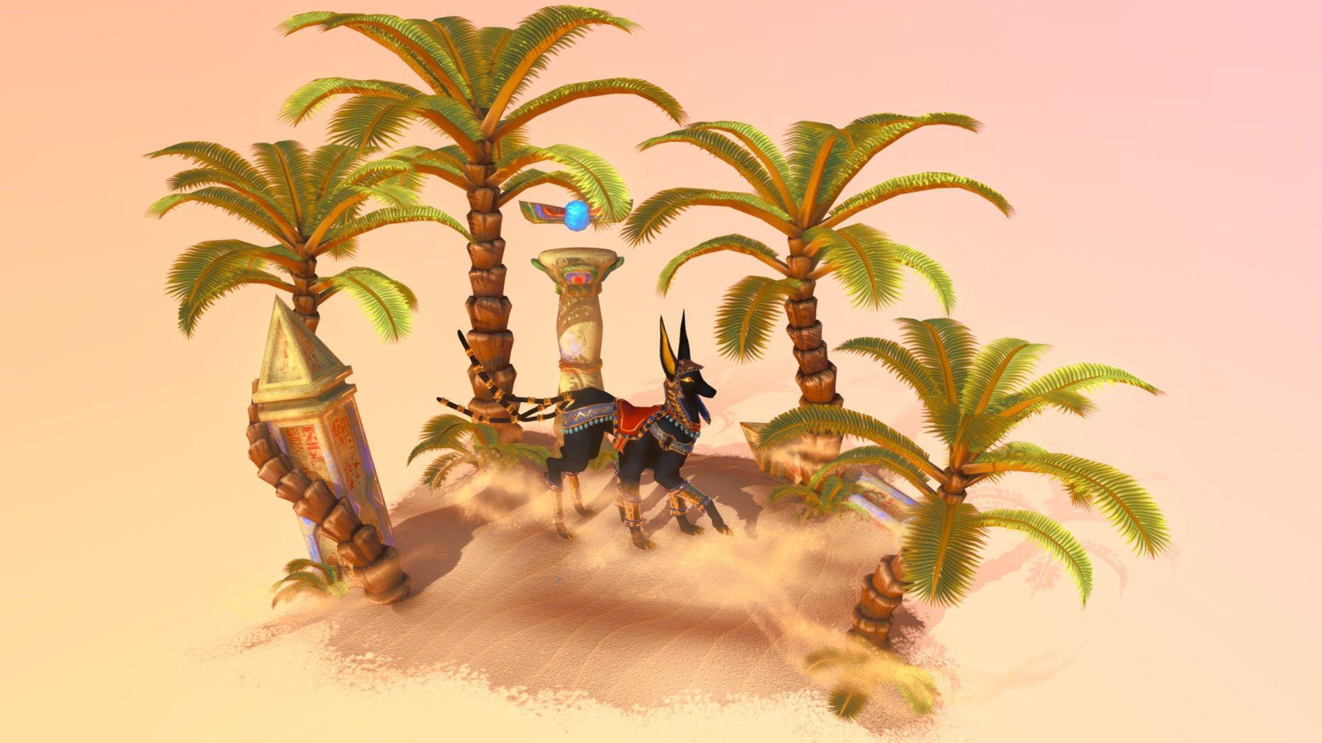 Egypcian creature in a anciant desert. Creature - Ancient Egypt Desert Diorama - 3D model by Lola_M (@lolamo222) 3d model