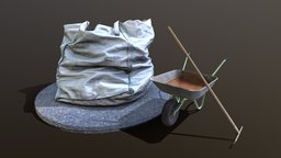 Garden waste pack garden, tools, wheelbarrow, tool, rake, garden-tool, photogrammetry, 3dscan, garden-waste