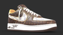 Air Force 1 Louis Vuitton x Virgil Abloh shoe, one, style, french, leather, white, high, fashion, off, force, louis, monogram, premium, iconic, vuitton, checkerboard, lv, virgil, air, 1, abloh, noai