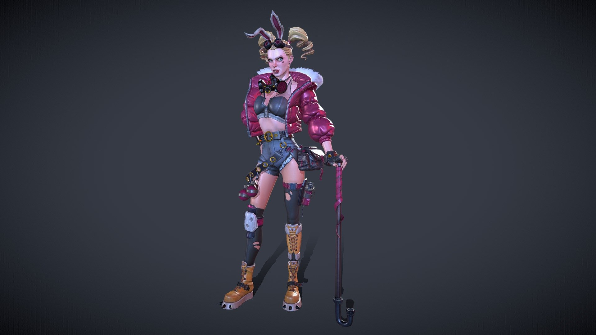 Stylized female character model. Modeled in Maya 2018 and Zbrush, UV'ed in Maya, textured in Substance Painter and Photoshop 3d model