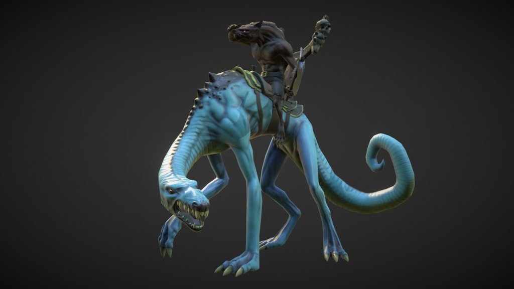 Modeled in Maya and Zbrush, textured in Zbrush and Photoshop.  Based on concept art by Morten Skaalvik. https://www.artstation.com/artist/mortenskaalvik - Rat Scout - 3D model by gibby3d 3d model
