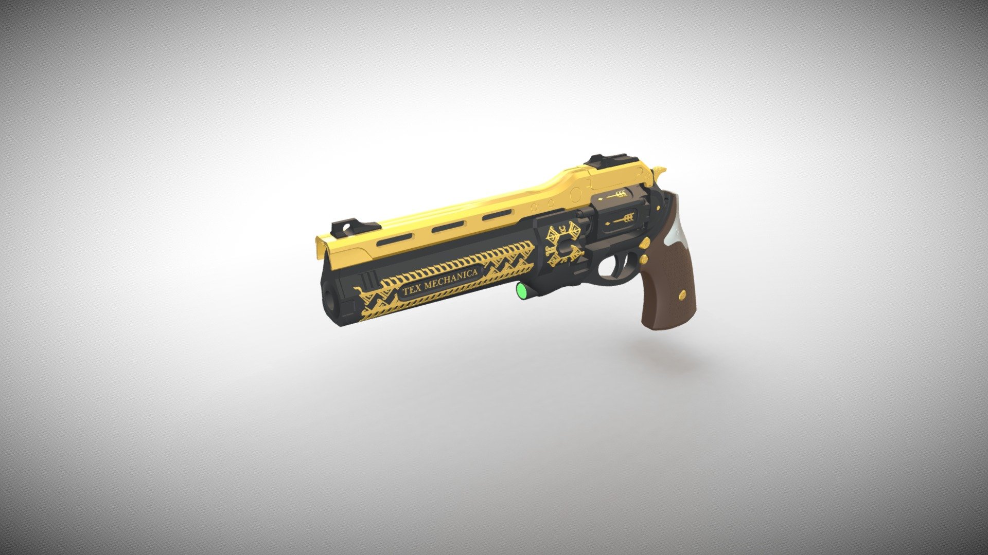 Fan made, 3D Printable Handcannon from Destiny 1 and 2. High poly model with using &ldquo;Blender Bros