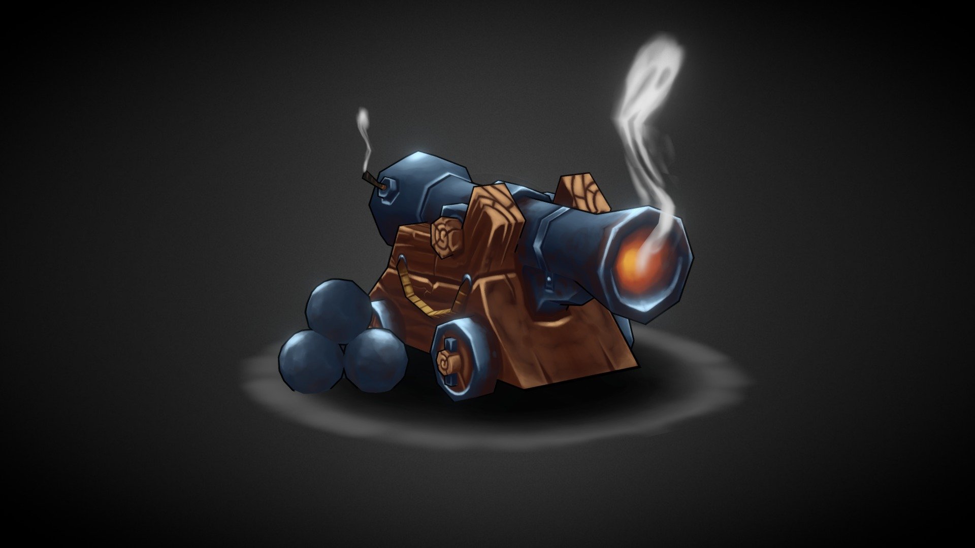 Make some low poly weapon for challenges :) 
Cannon - 800 tris
Bullet - 120 tris - Cannon - 3D model by Offy (@axe163) 3d model