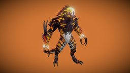 Ripjaws skin 1 raptor, creepy, lizardman, boss, realistic, ghoul, reptiles, fan-art, comodo, handpainted, blender, lowpoly, fantasy, mythological-creature