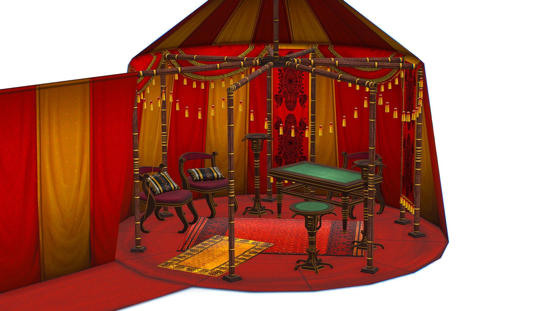 historic military tent sheltering control room - Maya and 3dsMax file included 3d model