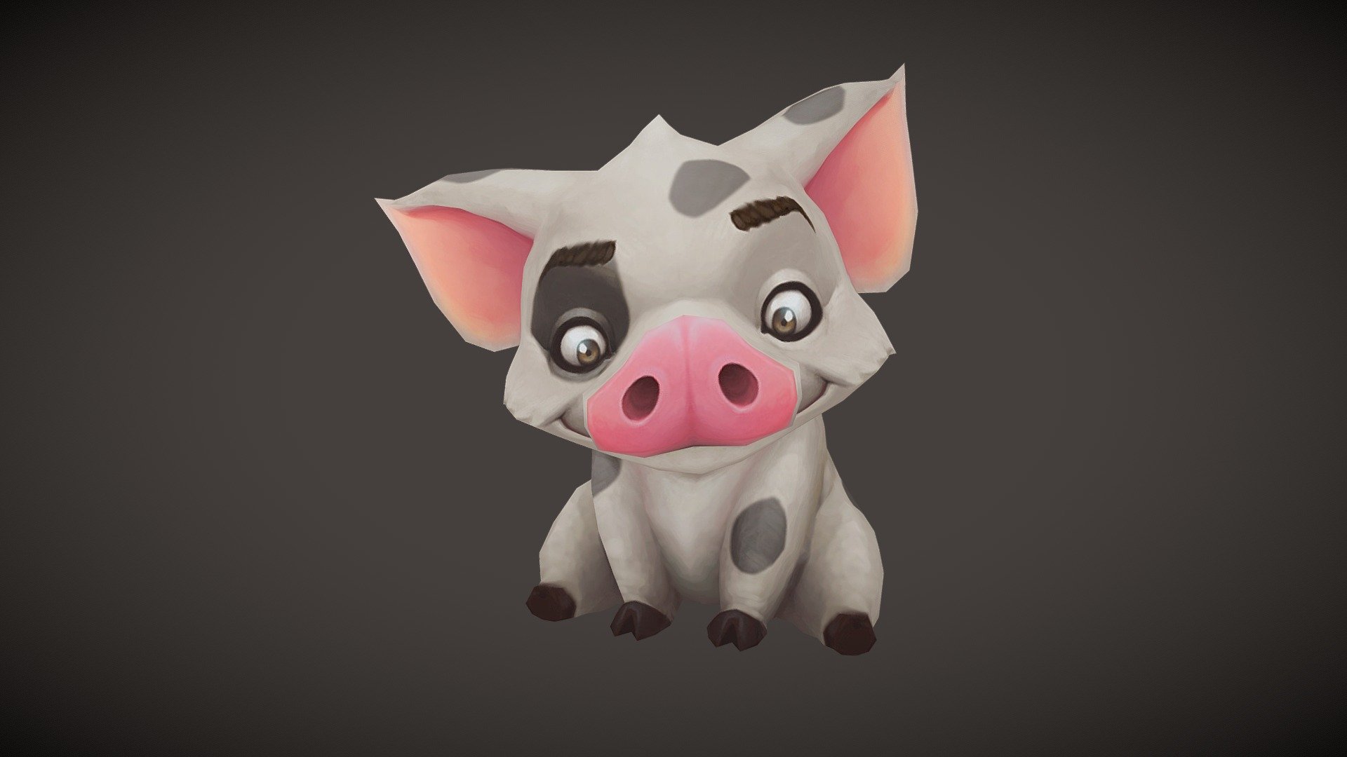 Pig from Moana fanart, just a quick hand-painted fan art 3d model