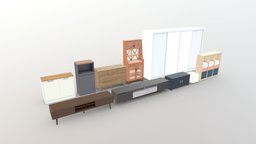 Cabinet Models Pack #1 pack, fbx, substancepainter, blender, model