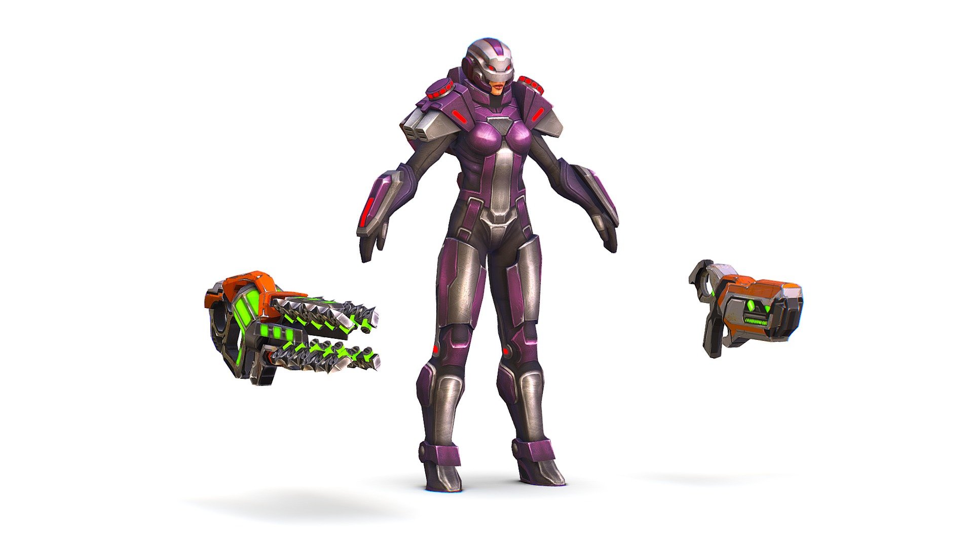 Low Poly Cartoon Sci-Fi Cyborg Drone Heavy  Soldier Machine Gunner - 3dsMax file included - Cartoon Sci-Fi Cyborg Drone Heavy Machine Gunner - Buy Royalty Free 3D model by Oleg Shuldiakov (@olegshuldiakov) 3d model