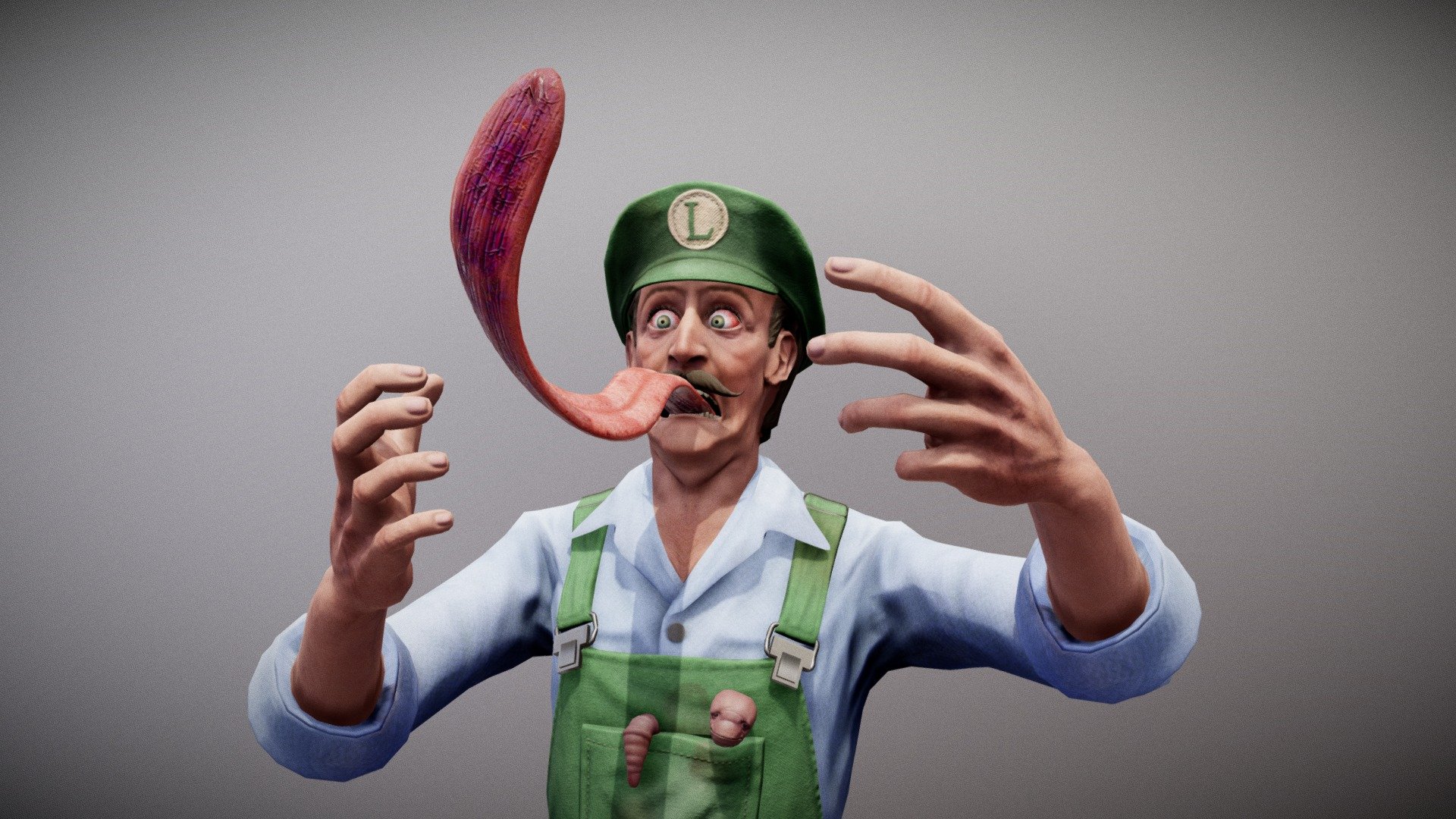 As seen on https://www.twitch.tv/vinesauce/clip/TacitFrailSnakeDoggo - Speed Luigi - 3D model by soidev 3d model