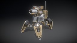 Quadruped Cannon Robot drone, quadruped, cyberpunk, droid, cyborg, cannon, robot